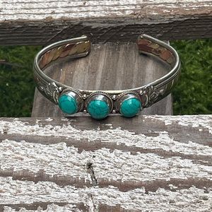 Turquoise Braided Wrap Stone Cuff Bracelet🌗New